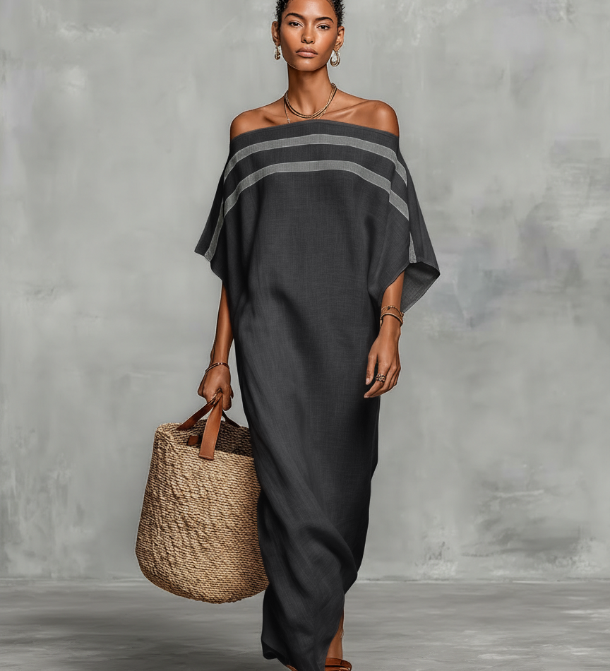Ludmila | Minimalista Vászon Maxi Ruha
