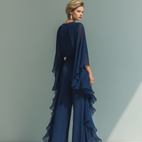 Dragica | Tengerészen Chiffon Szett Rózsák