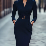 Amália | Elegáns midi ruha övvel