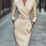Amália | Elegáns midi ruha övvel
