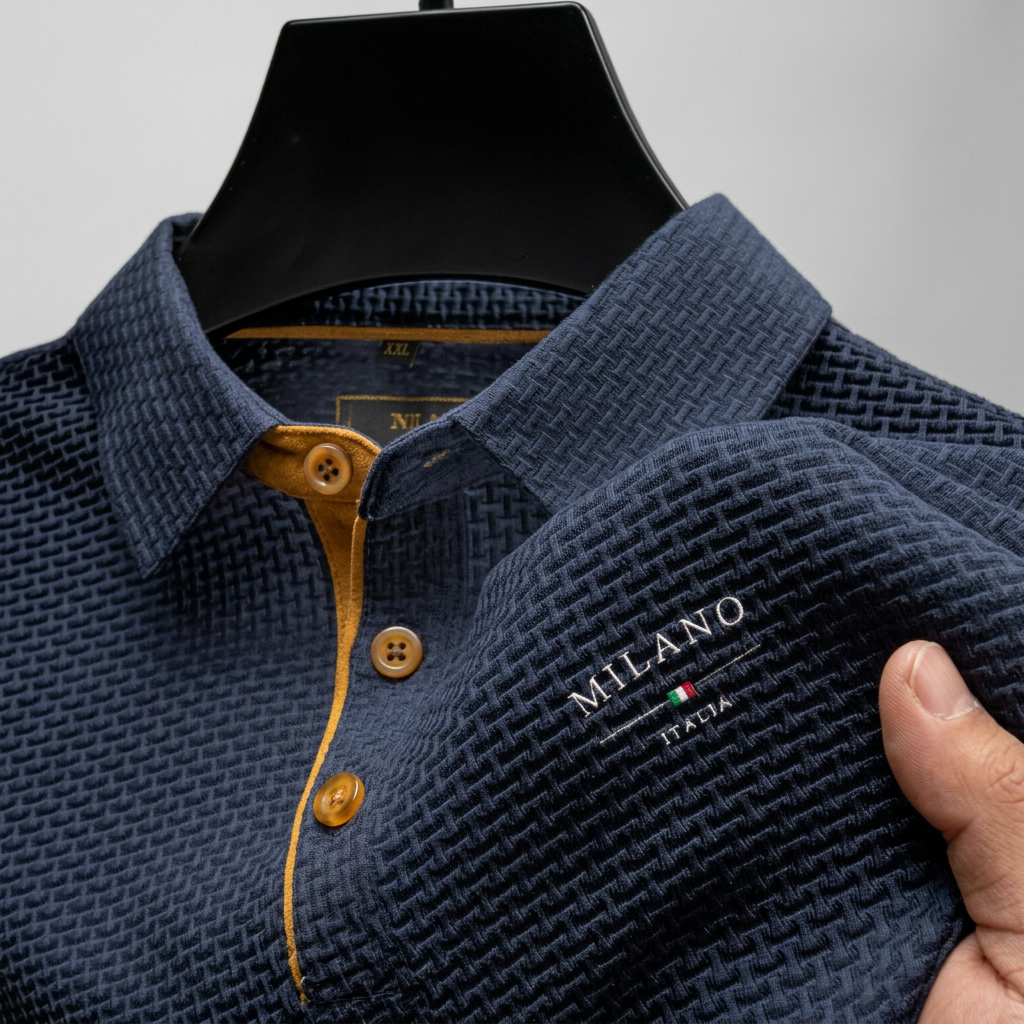 Antal | Texturált Milano olasz eleganciájú galléros póló